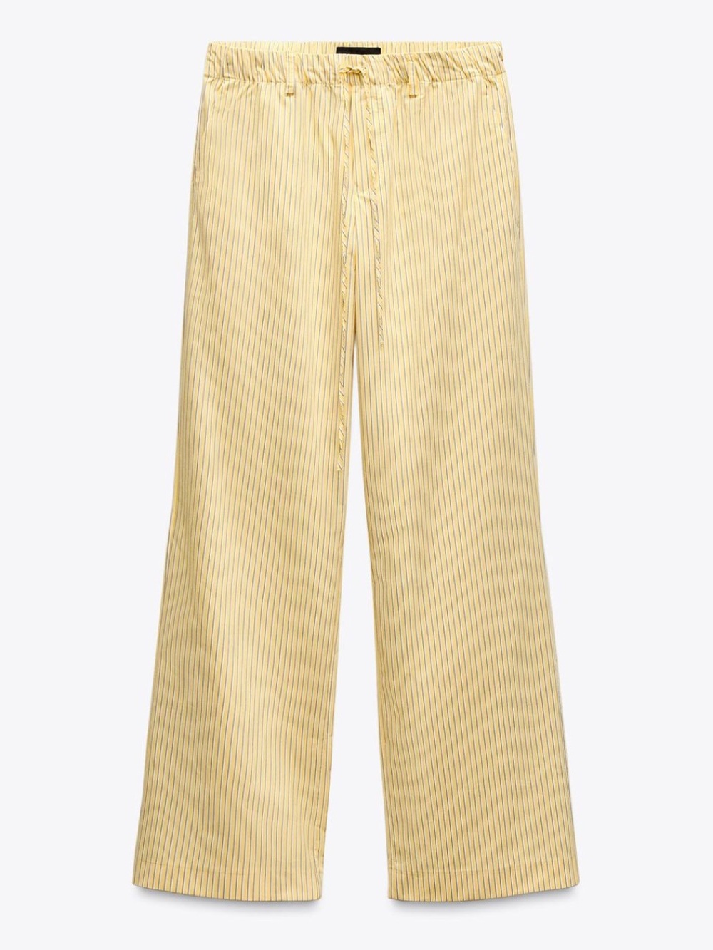 NEW ZARA Yellow Pinstripe Viral Trousers
